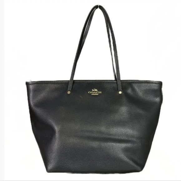 Coach Handbags - COACH STREET ZIP TOTE IN LEATHER F34103 LIGHT GOLD/BLACK
